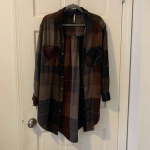 Free people paid button down